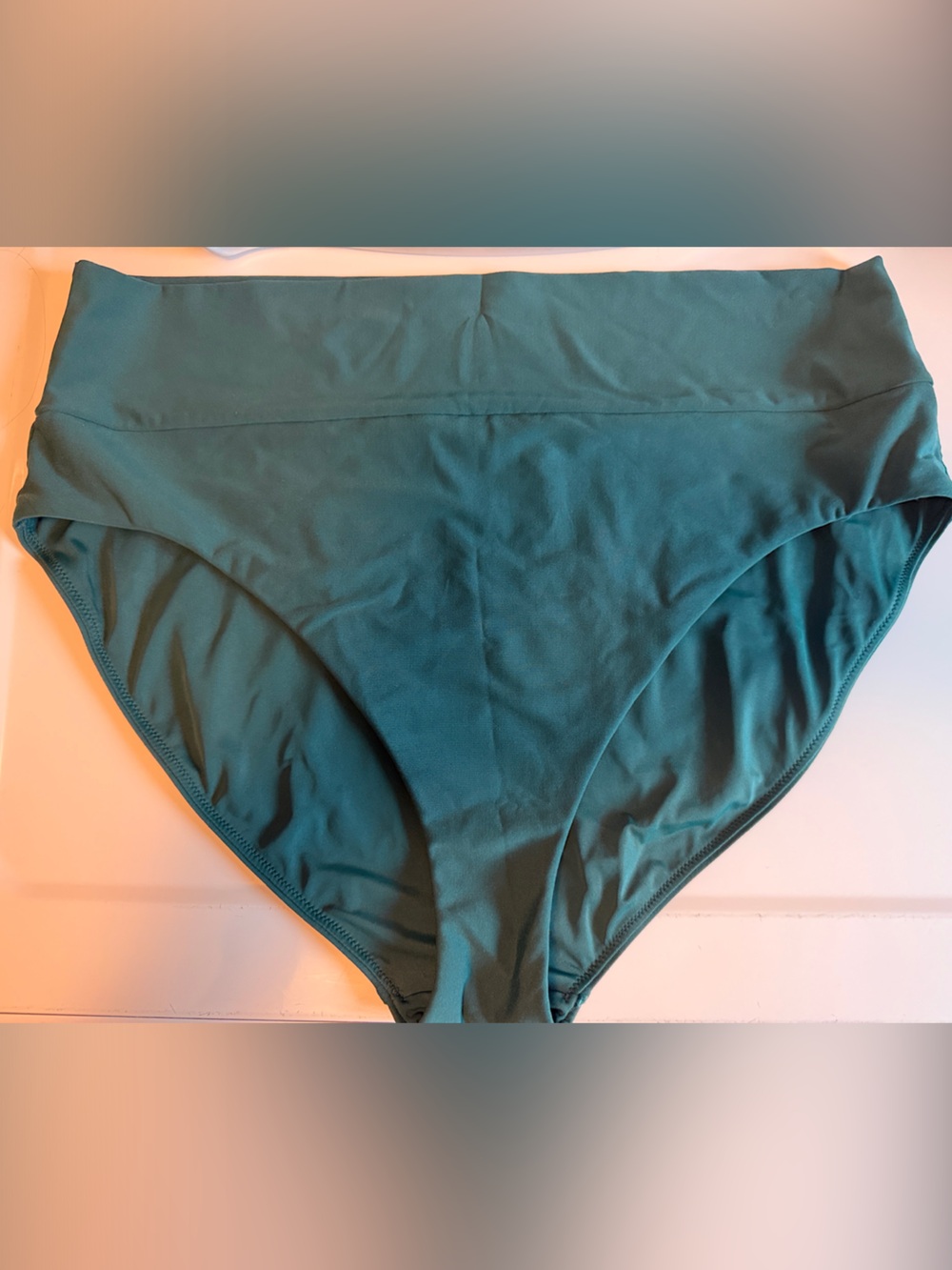 CALIA Wide Banded High Rise Swim Bottoms in Sea Green size XL